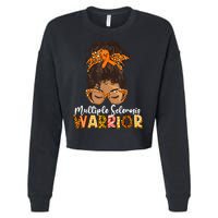  MS Warrior Messy Bun - Multiple Sclerosis Awareness Cropped Pullover Crew