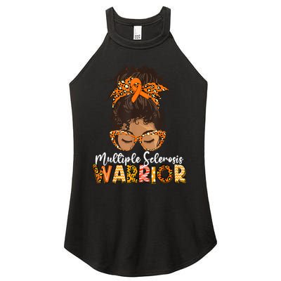  MS Warrior Messy Bun - Multiple Sclerosis Awareness Women's Perfect Tri Rocker Tank