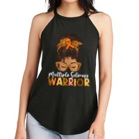  MS Warrior Messy Bun - Multiple Sclerosis Awareness Women's Perfect Tri Rocker Tank