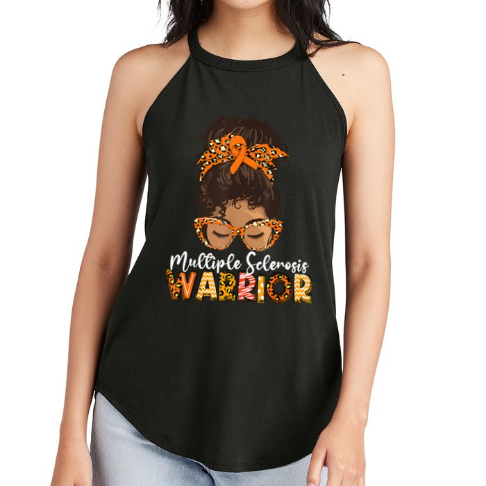  MS Warrior Messy Bun - Multiple Sclerosis Awareness Women's Perfect Tri Rocker Tank