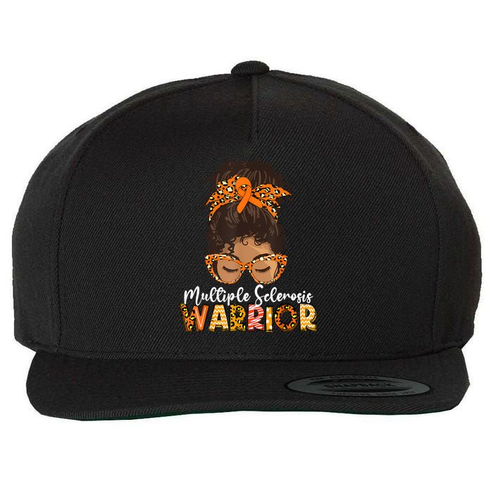  MS Warrior Messy Bun - Multiple Sclerosis Awareness Wool Snapback Cap