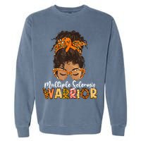  MS Warrior Messy Bun - Multiple Sclerosis Awareness Garment-Dyed Sweatshirt