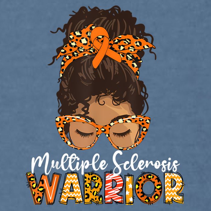  MS Warrior Messy Bun - Multiple Sclerosis Awareness Garment-Dyed Sweatshirt