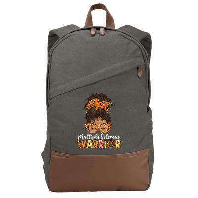  MS Warrior Messy Bun - Multiple Sclerosis Awareness Cotton Canvas Backpack