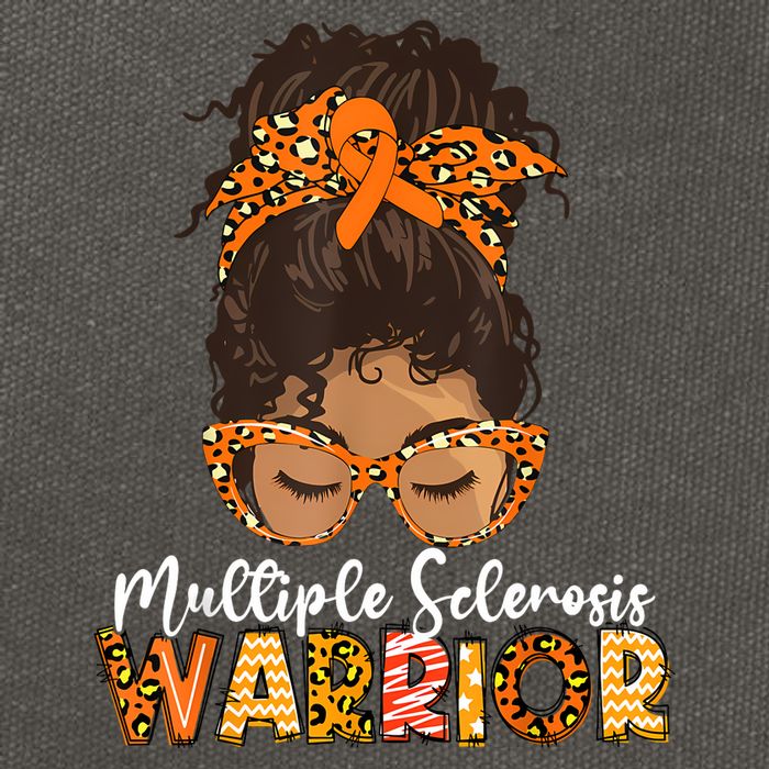  MS Warrior Messy Bun - Multiple Sclerosis Awareness Cotton Canvas Backpack