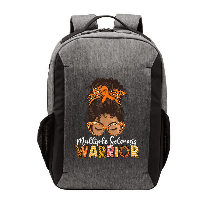  MS Warrior Messy Bun - Multiple Sclerosis Awareness Vector Backpack
