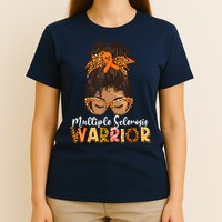  MS Warrior Messy Bun - Multiple Sclerosis Awareness T-Shirt