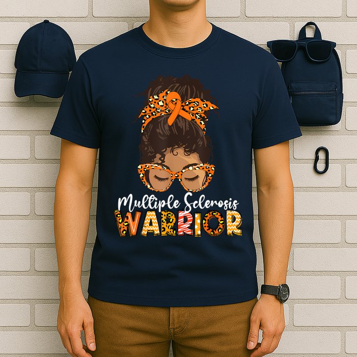  MS Warrior Messy Bun - Multiple Sclerosis Awareness T-Shirt