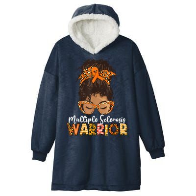  MS Warrior Messy Bun - Multiple Sclerosis Awareness Hooded Wearable Blanket