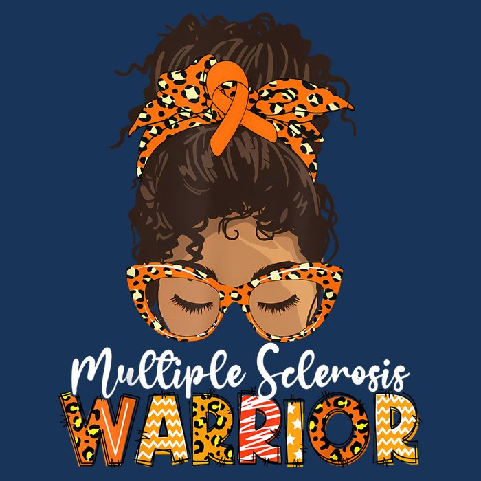  MS Warrior Messy Bun - Multiple Sclerosis Awareness Button
