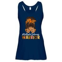  MS Warrior Messy Bun - Multiple Sclerosis Awareness Ladies Essential Flowy Tank