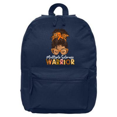  MS Warrior Messy Bun - Multiple Sclerosis Awareness 16 in Basic Backpack
