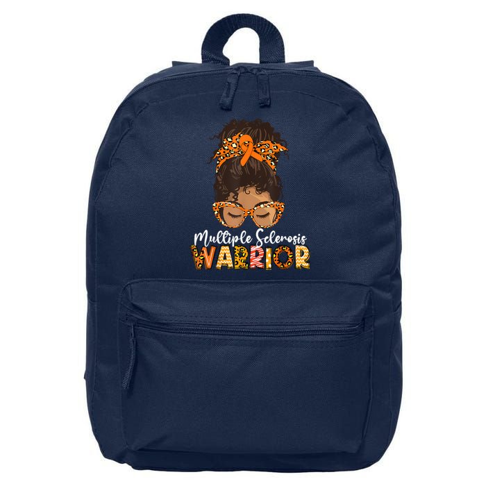  MS Warrior Messy Bun - Multiple Sclerosis Awareness 16 in Basic Backpack