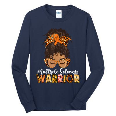  MS Warrior Messy Bun - Multiple Sclerosis Awareness Tall Long Sleeve T-Shirt