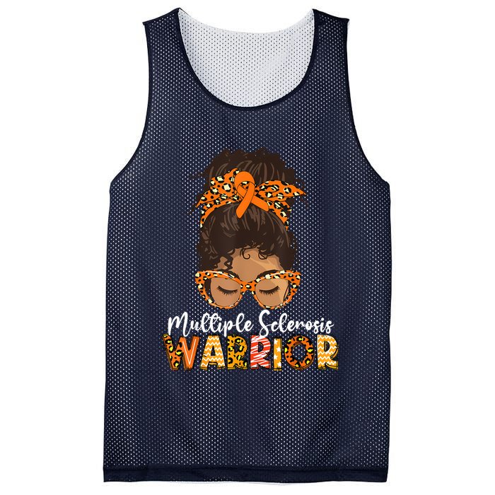  MS Warrior Messy Bun - Multiple Sclerosis Awareness Mesh Reversible Basketball Jersey Tank