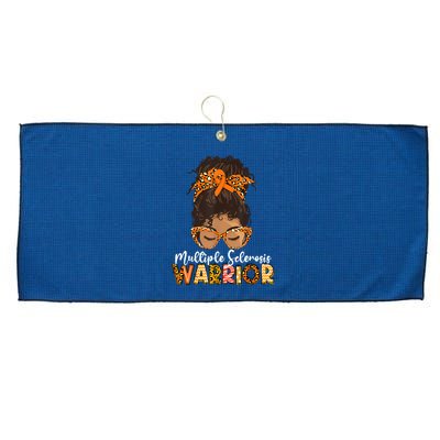  MS Warrior Messy Bun - Multiple Sclerosis Awareness Large Microfiber Waffle Golf Towel