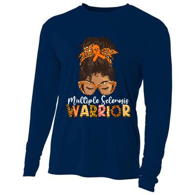  MS Warrior Messy Bun - Multiple Sclerosis Awareness Cooling Performance Long Sleeve Crew
