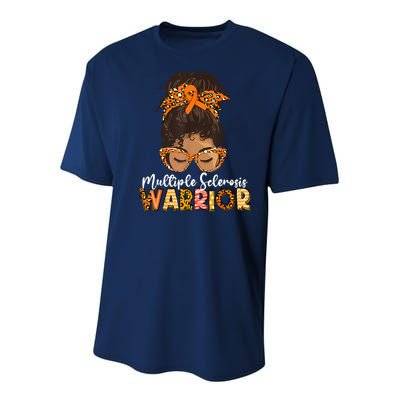  MS Warrior Messy Bun - Multiple Sclerosis Awareness Youth Performance Sprint T-Shirt