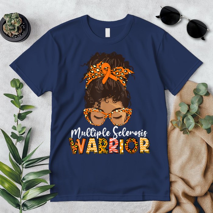  MS Warrior Messy Bun - Multiple Sclerosis Awareness Premium T-Shirt