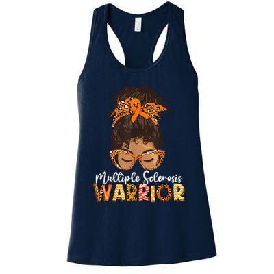  MS Warrior Messy Bun - Multiple Sclerosis Awareness Womens Tank Top