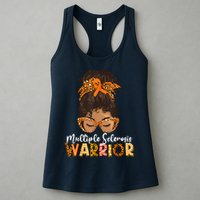  MS Warrior Messy Bun - Multiple Sclerosis Awareness Womens Tank Top