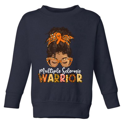 MS Warrior Messy Bun - Multiple Sclerosis Awareness Toddler Sweatshirt