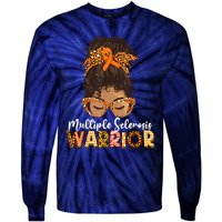  MS Warrior Messy Bun - Multiple Sclerosis Awareness Tie-Dye Long Sleeve Shirt