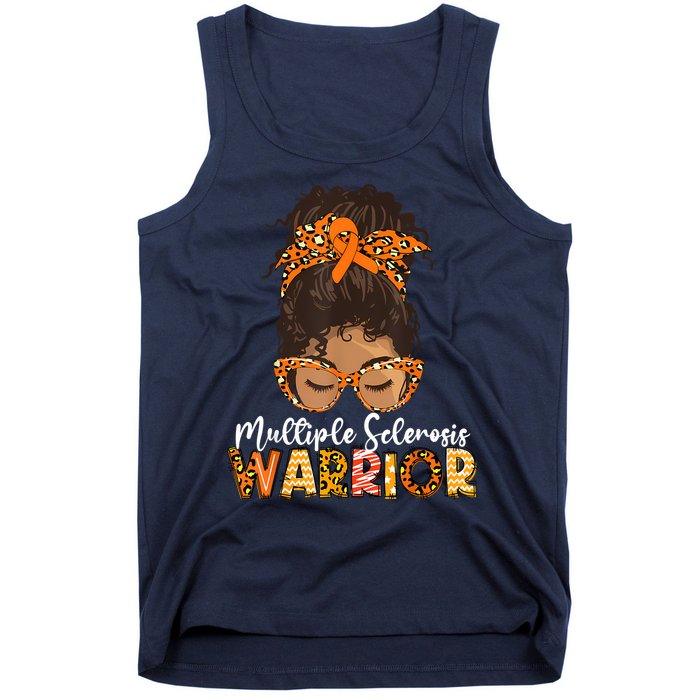  MS Warrior Messy Bun - Multiple Sclerosis Awareness Tank Top