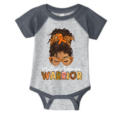  MS Warrior Messy Bun - Multiple Sclerosis Awareness Infant Baby Jersey Bodysuit