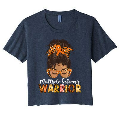  MS Warrior Messy Bun - Multiple Sclerosis Awareness Crop Top