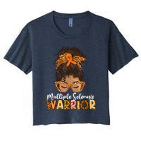  MS Warrior Messy Bun - Multiple Sclerosis Awareness Crop Top