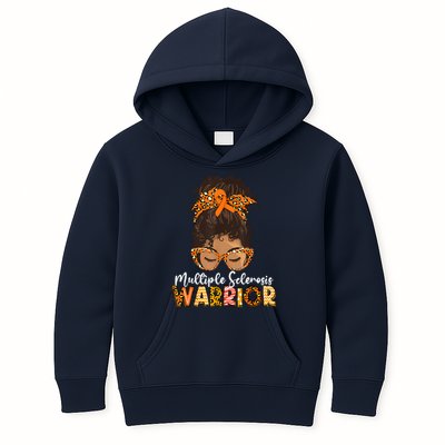  MS Warrior Messy Bun - Multiple Sclerosis Awareness Kids Hoodie