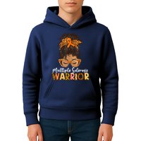  MS Warrior Messy Bun - Multiple Sclerosis Awareness Kids Hoodie