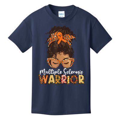  MS Warrior Messy Bun - Multiple Sclerosis Awareness Kids T-Shirt