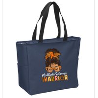  MS Warrior Messy Bun - Multiple Sclerosis Awareness Zip Tote Bag