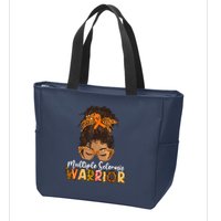  MS Warrior Messy Bun - Multiple Sclerosis Awareness Zip Tote Bag
