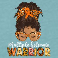  MS Warrior Messy Bun - Multiple Sclerosis Awareness Sueded Cloud Jersey T-Shirt