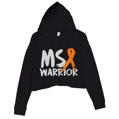 Ms Warrior Multiple Sclerosis Awareness Month Crop Fleece Hoodie