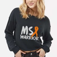 Ms Warrior Multiple Sclerosis Awareness Month Cropped Pullover Crew