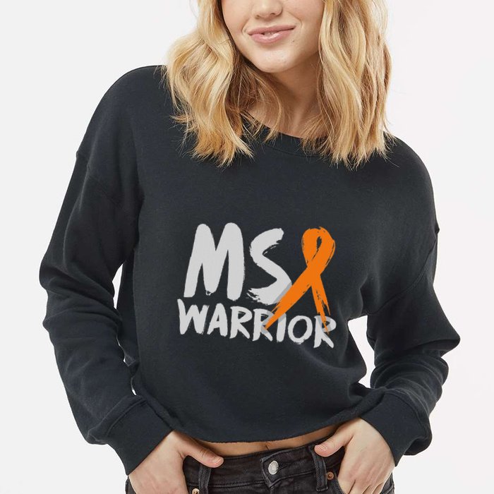 Ms Warrior Multiple Sclerosis Awareness Month Cropped Pullover Crew