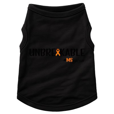 Ms Warrior Multiple Sclerosis Awareness Unbreakable Ms Meaningful Gift Doggie Tank