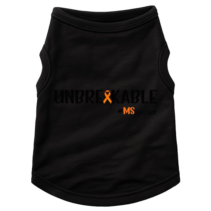 Ms Warrior Multiple Sclerosis Awareness Unbreakable Ms Meaningful Gift Doggie Tank