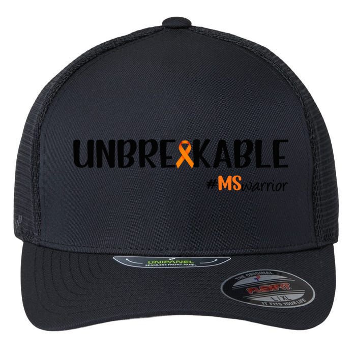 Ms Warrior Multiple Sclerosis Awareness Unbreakable Ms Meaningful Gift Flexfit Unipanel Trucker Cap