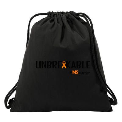Ms Warrior Multiple Sclerosis Awareness Unbreakable Ms Meaningful Gift Drawstring Bag