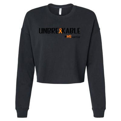 Ms Warrior Multiple Sclerosis Awareness Unbreakable Ms Meaningful Gift Cropped Pullover Crew