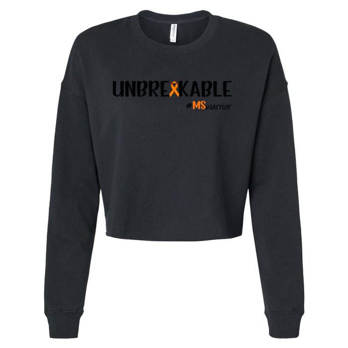 Ms Warrior Multiple Sclerosis Awareness Unbreakable Ms Meaningful Gift Cropped Pullover Crew
