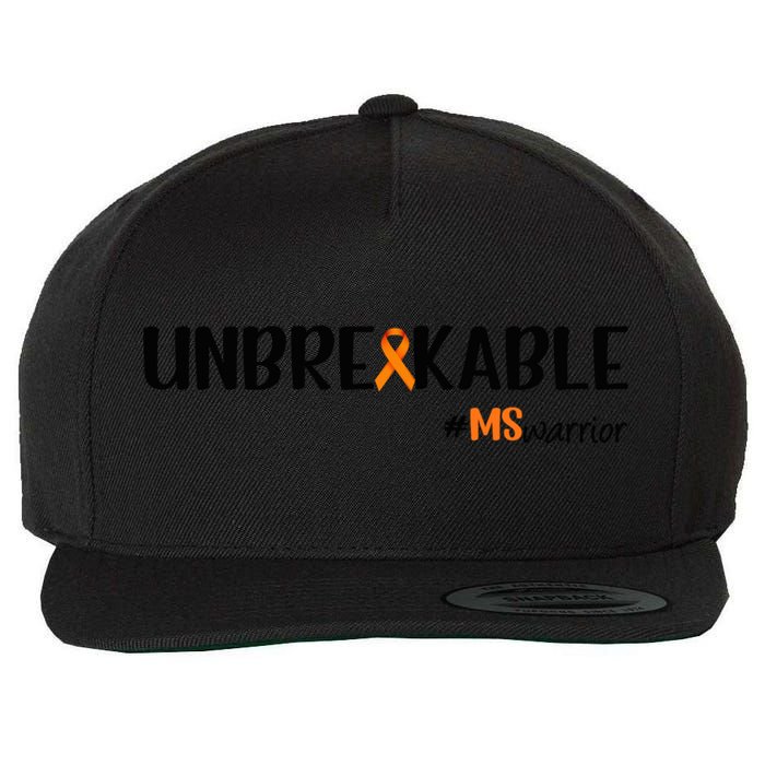 Ms Warrior Multiple Sclerosis Awareness Unbreakable Ms Meaningful Gift Wool Snapback Cap