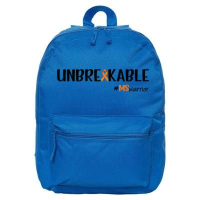 Ms Warrior Multiple Sclerosis Awareness Unbreakable Ms Meaningful Gift 16 in Basic Backpack