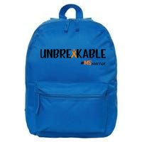 Ms Warrior Multiple Sclerosis Awareness Unbreakable Ms Meaningful Gift 16 in Basic Backpack