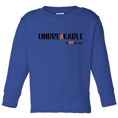 Ms Warrior Multiple Sclerosis Awareness Unbreakable Ms Meaningful Gift Toddler Long Sleeve Shirt